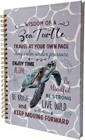 Cute Notebooks Journal For Women - Sea Turtle Dairy Funny Hardcover College Ruled Lined,5.8"X8.3",Pretty Spiral Meeting Notebook,Gifts For Sea Turtles Lover Men Friends On Birthday Christmas Mothers Day (Green) in Saudi Arabia