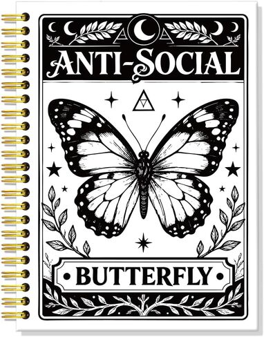 ERHACHAIJIA Luna Moth Bullet Hardcover 160 Pages Lined Spiral Notebook, Funny Gothic Occult Diary, Witchcraft Journal for Women, Graduation Gifts for Student, Astrology Diary, Celestial Planner Gifts in Saudi Arabia