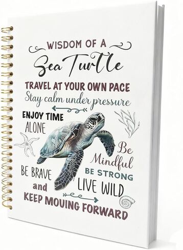 Cute Notebooks Journal For Women - Sea Turtle Dairy Funny Hardcover College Ruled Lined,5.8"X8.3",Pretty Spiral Meeting Notebook,Gifts For Sea Turtles Lover Men Friends On Birthday Christmas Mothers Day (Green) in Saudi Arabia