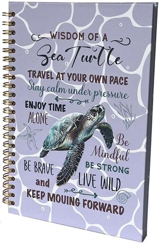 Cute Notebooks Journal For Women - Sea Turtle Dairy Funny Hardcover College Ruled Lined,5.8"X8.3",Pretty Spiral Meeting Notebook,Gifts For Sea Turtles Lover Men Friends On Birthday Christmas Mothers Day (Green) in Saudi Arabia