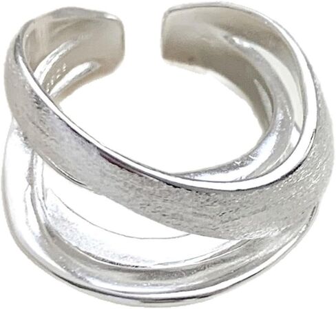 Adjustable Sterling Silver Rings 925 Sterling Silver Chunky Rings Minimalist Statement Open Silver Jewelry for Women in Saudi Arabia