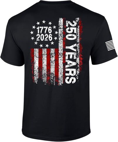 تي شيرت باتريوت برايد Reckless Patriot للرجال 250 عامًا بعلم الولايات المتحدة الأمريكية 1776-2026 بأكمام قصيرة - تي شيرت وطني للرجال in Saudi Arabia
