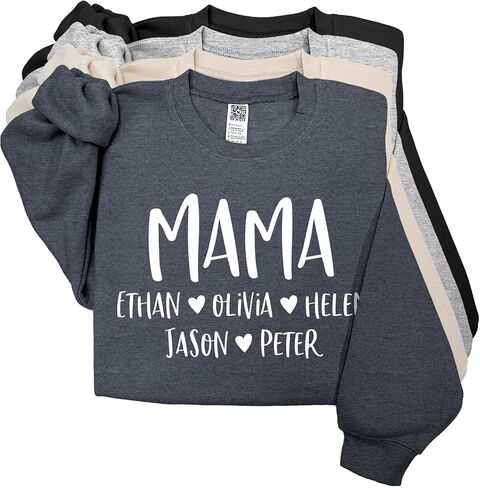 GODMERCH Mom Sweatshirt Personalized Nickname with Kids Names Hoodies Shirt, Gifts Valentine Mothers Day Christmas for Mom in Saudi Arabia
