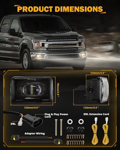 Auxbeam LED Fog Lights with Amber Ambient Halo DRL for Ford F150 2015-2020, F250 F350 F450 F550 Super Duty 2017-2019, DOT Approved 4 Inch LED Fog Light Bumper Driving Fog Lamps 1 Pair, Black in Saudi Arabia