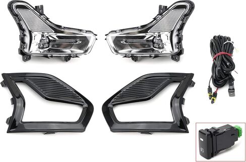 مجموعة مصابيح الضباب/القيادة iJDMTOY LED متوافقة مع Ford Fusion 2019-2020، مجموعة LH RH LED عالية الطاقة بمواصفات OEM مع أغطية إطار Foglamp ومجموعة أسلاك مفتاح التشغيل/الإيقاف in Kuwait