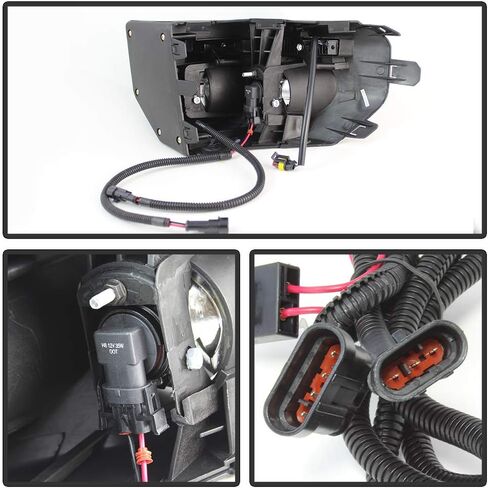 ACANII - For 2007-2014 Toyota Fj Cruiser Black Bumper Fog Lights LED DRL Driving Lamps Assembly Pair Driver & Passenger in Saudi Arabia