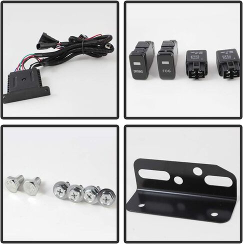 ACANII - For 2007-2014 Toyota Fj Cruiser Black Bumper Fog Lights LED DRL Driving Lamps Assembly Pair Driver & Passenger in Saudi Arabia