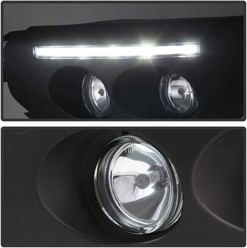 ACANII - For 2007-2014 Toyota Fj Cruiser Black Bumper Fog Lights LED DRL Driving Lamps Assembly Pair Driver & Passenger in Saudi Arabia
