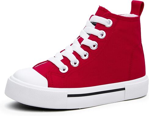 Kids High Tops Canvas Sneakers Toddler Boys and Girls Walking Shoes with Hook and Loop in Saudi Arabia