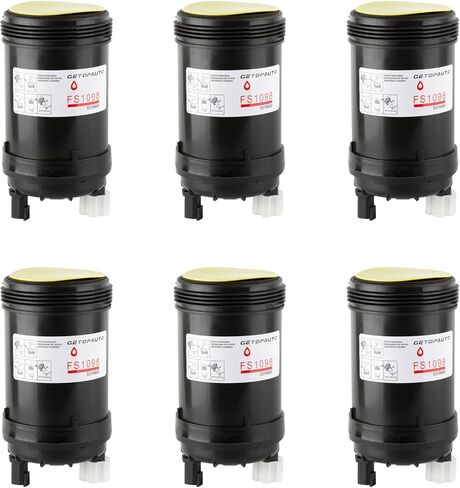 فلتر الوقود FF63054NN 10 ميكرون متوافق مع محركات الديزل من سلسلة Cummins B/L 6.7 يحل محل FF63009 5303743 FF63008 BF63000 FH22168 (مجموعة من 6) in Kuwait