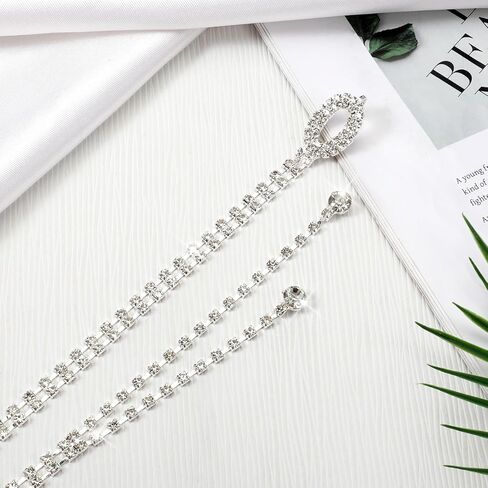 Sparkly Belts for Women, Rhinestone Belts Silver Fashion Glitter Chain Belt Elastic Thin Waist Belt for Women for Wedding Party in Saudi Arabia