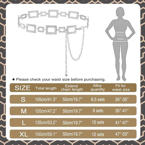 Waist Chain for Women Adjustable Boho Metal Belt for Dresses in Kuwait