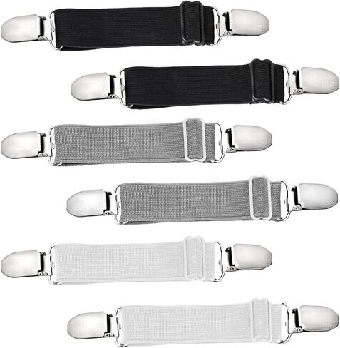 Mozeat Lens 6 Pcs Adjustable Hip Elastic Belt, Elastic Band for Sewing Pant Waist Tightener Pant Belt Clip Women Men Back Cinch for Jeans Pants Dresses in Saudi Arabia