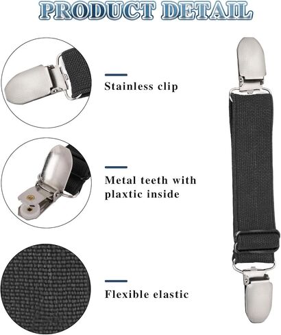 Mozeat Lens 6 Pcs Adjustable Hip Elastic Belt, Elastic Band for Sewing Pant Waist Tightener Pant Belt Clip Women Men Back Cinch for Jeans Pants Dresses in Saudi Arabia
