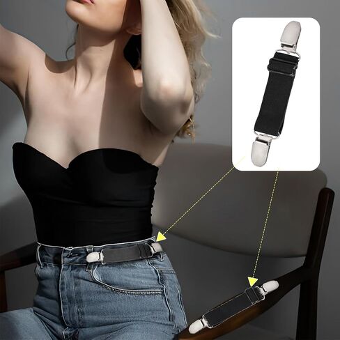 Mozeat Lens 6 Pcs Adjustable Hip Elastic Belt, Elastic Band for Sewing Pant Waist Tightener Pant Belt Clip Women Men Back Cinch for Jeans Pants Dresses in Saudi Arabia