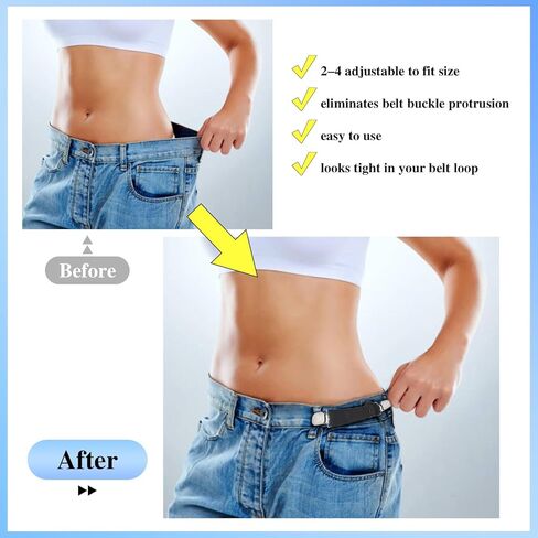 Mozeat Lens 6 Pcs Adjustable Hip Elastic Belt, Elastic Band for Sewing Pant Waist Tightener Pant Belt Clip Women Men Back Cinch for Jeans Pants Dresses in Saudi Arabia