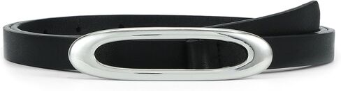 حزام نحيف للسيدات من HOTWILL لفساتين الجينز، أحزمة جلدية صناعية للسيدات بخصر رفيع مع إبزيم ذهبي in Kuwait