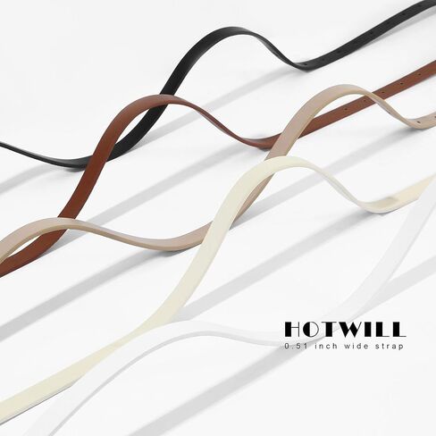 حزام نحيف للسيدات من HOTWILL لفساتين الجينز، أحزمة جلدية صناعية للسيدات بخصر رفيع مع إبزيم ذهبي in Kuwait