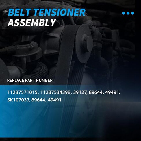 39127 Belt Tensioner Pulley Assembly Fit for Mini Cooper (Paceman)/ (Countryman) 2007 2008 2009 2010 2011 2012 2013 2014 2015 L4 1.6L [ Note: Alternator & Air Conditioning ] in Saudi Arabia