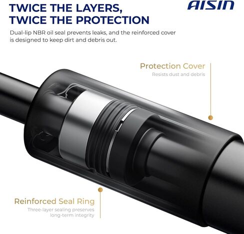 AISIN GASHY-00863 Front Hood Lift Supports Shock Struts - Compatible with Hyundai Equus 2011-2016 - Set of 2 in Kuwait