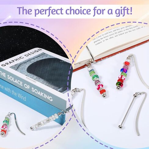 24 قطعة من الإشارات المرجعية القابلة للخرز، DIY شريط فضي فارغ من الإشارات المرجعية للخرز الحرفية قلادة معدنية هدايا ساحرة للمعلمين والطلاب ومحبي الكتب واللوازم المكتبية in Kuwait