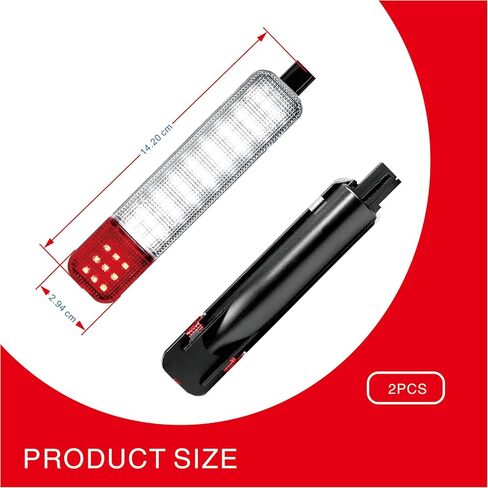 2 PCS Door Panel Courtesy Light, High Bright Instant Start Interior Door Warning Light Set, Waterproof Plug and Play Anti-collision Reflector Lamp, Compatible with Chevy GMC (White & Red) in Kuwait