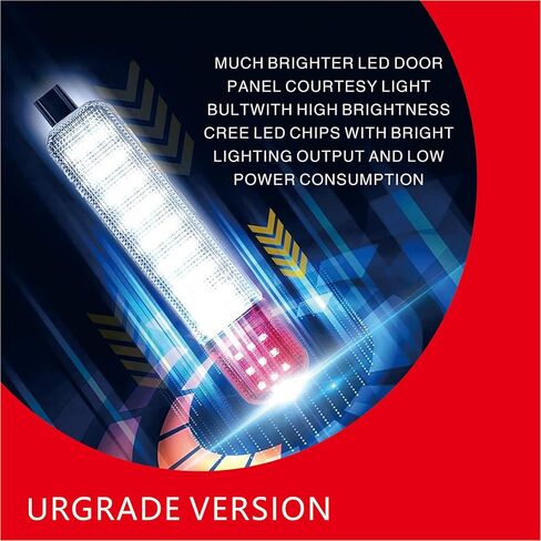 2 PCS Door Panel Courtesy Light, High Bright Instant Start Interior Door Warning Light Set, Waterproof Plug and Play Anti-collision Reflector Lamp, Compatible with Chevy GMC (White & Red) in Kuwait