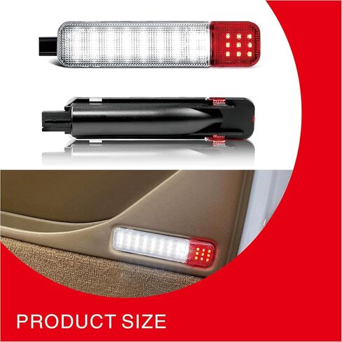 2 PCS Door Panel Courtesy Light, High Bright Instant Start Interior Door Warning Light Set, Waterproof Plug and Play Anti-collision Reflector Lamp, Compatible with Chevy GMC (White & Red) in Kuwait