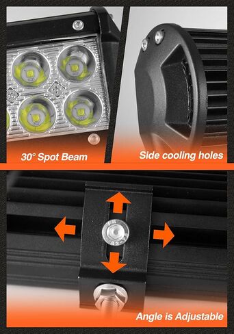 2 Pcs 7 in 38W 3800LM Led Pods Flood Beam with Wiring Harness Fuse and Quick Connector Adjustable Waterproof LED Off-Road Lights for Truck SUV ATV Jeep and Motorcycle in Saudi Arabia