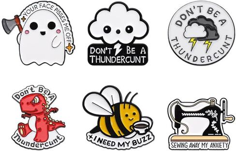 Your Face Pisses Me Off Enamel Pin Cartoon Cute Ghosts Holding Axes Badge Brooch For Backpacks in Saudi Arabia