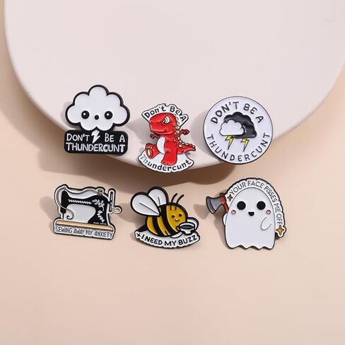Your Face Pisses Me Off Enamel Pin Cartoon Cute Ghosts Holding Axes Badge Brooch For Backpacks in Saudi Arabia
