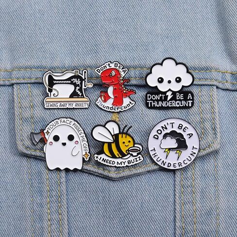 Your Face Pisses Me Off Enamel Pin Cartoon Cute Ghosts Holding Axes Badge Brooch For Backpacks in Saudi Arabia