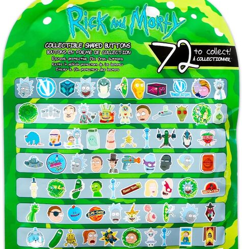 Rick and Morty Blind Bag Set - 3 Pack Bundle with Blind Bag Mystery Button Pins Plus Bookmark | Rick and Morty Collectible Pin Mystery Pack in Saudi Arabia