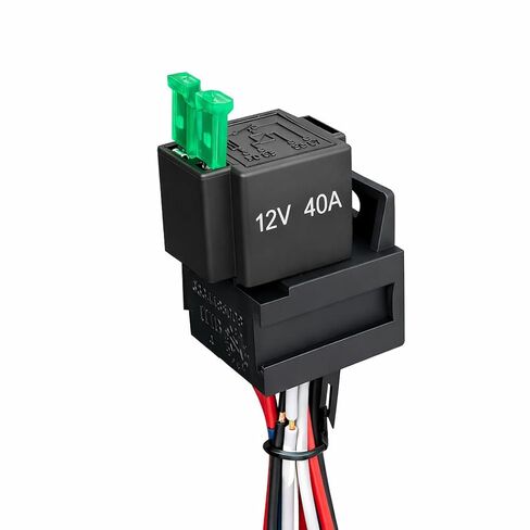 MGI SpeedWare Fused Relay 40A 12vDC 4-Pin SPST with Harness Socket and 30A LED Fuse (2-Pack) in Kuwait