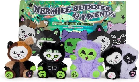 حقائب RIPNDIP Freakiee وجوه Nermiee الغامضة (مجموعة متنوعة) صندوق أعمى سلسلة مفاتيح قطيفة متنوعة in Kuwait