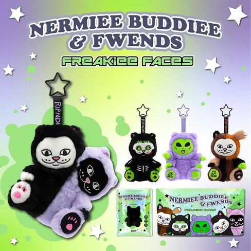 حقائب RIPNDIP Freakiee وجوه Nermiee الغامضة (مجموعة متنوعة) صندوق أعمى سلسلة مفاتيح قطيفة متنوعة in Kuwait
