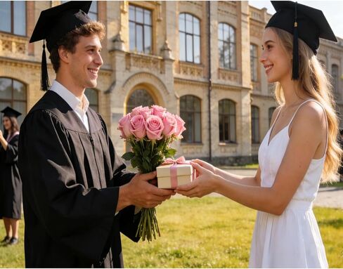 2026 Graduation Gifts Keychain with Poem, College Send-off Care Package for New Grad, Class of 2026 Senior Gift for Her Him, Black Card, Blue Velvet Pouch & Gift Box in Kuwait