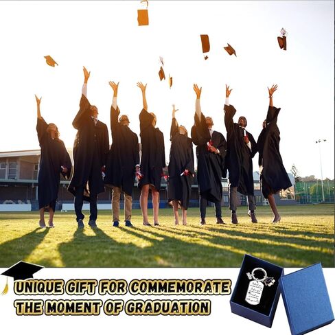 2026 Graduation Gifts Keychain with Poem, College Send-off Care Package for New Grad, Class of 2026 Senior Gift for Her Him, Black Card, Blue Velvet Pouch & Gift Box in Kuwait