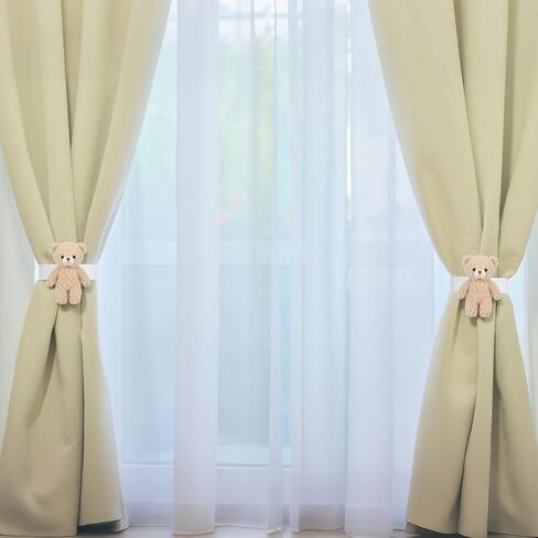 Chumia 2 Pack Bear Curtain Tiebacks Cute Nursery Decor Cartoon Bears Curtain Ties Decorative Animal Shape Holdbacks for Nursery Jungle Theme Rooms Office Living Room in Saudi Arabia