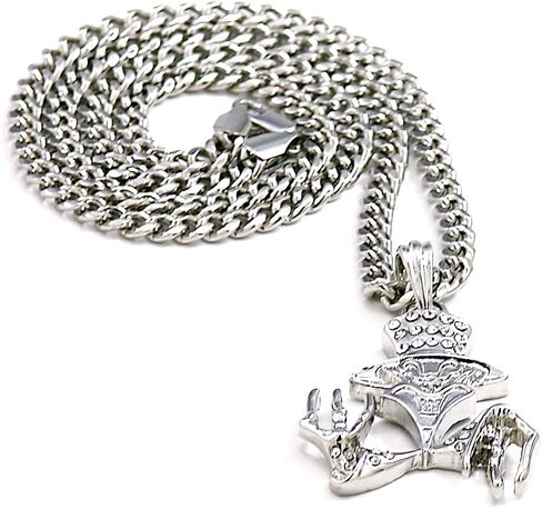 GWOOD Juggalo Ringmaster قلادة 24 بوصة الكوبية قلادة فضية اللون in Kuwait