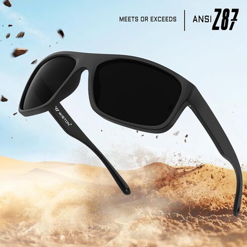 WISTON XL Z87 Sunglasses for Men Women Wraparound Safety Sunglasses UV400 Protection TR90 Sports Rectangle Frame Z8247 in Saudi Arabia