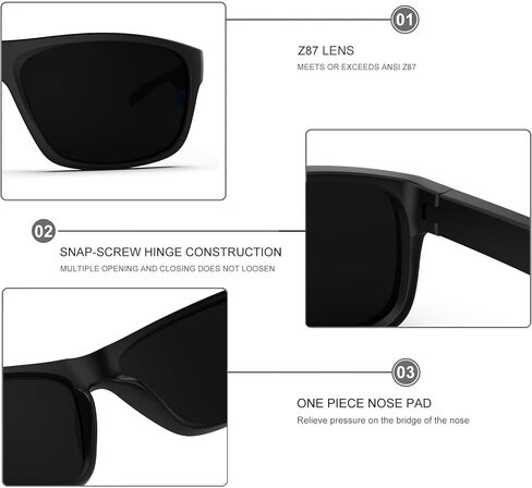 WISTON XL Z87 Sunglasses for Men Women Wraparound Safety Sunglasses UV400 Protection TR90 Sports Rectangle Frame Z8247 in Saudi Arabia