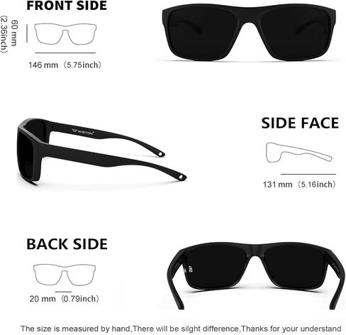 WISTON XL Z87 Sunglasses for Men Women Wraparound Safety Sunglasses UV400 Protection TR90 Sports Rectangle Frame Z8247 in Saudi Arabia