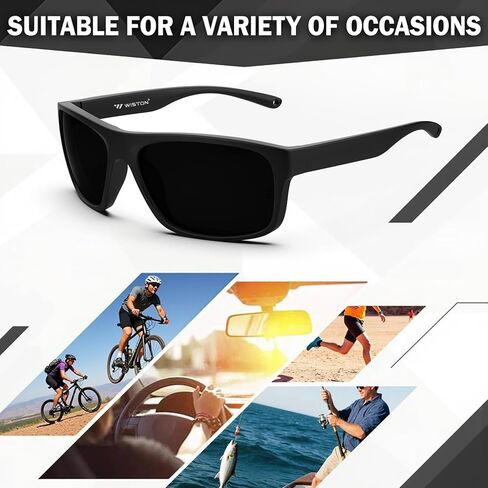 WISTON XL Z87 Sunglasses for Men Women Wraparound Safety Sunglasses UV400 Protection TR90 Sports Rectangle Frame Z8247 in Saudi Arabia