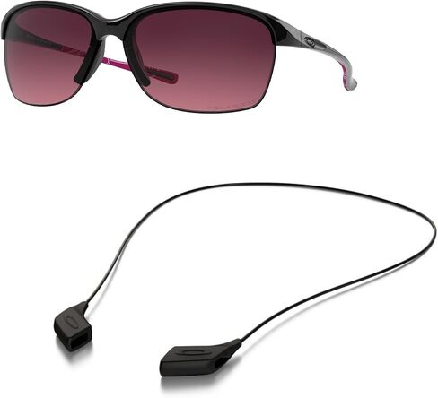 Oakley OO9191 Sunglasses Bundle: OO 9191 UNSTOPPABLE 919110 Polished Black and Large Black leash Accessory kit in Saudi Arabia