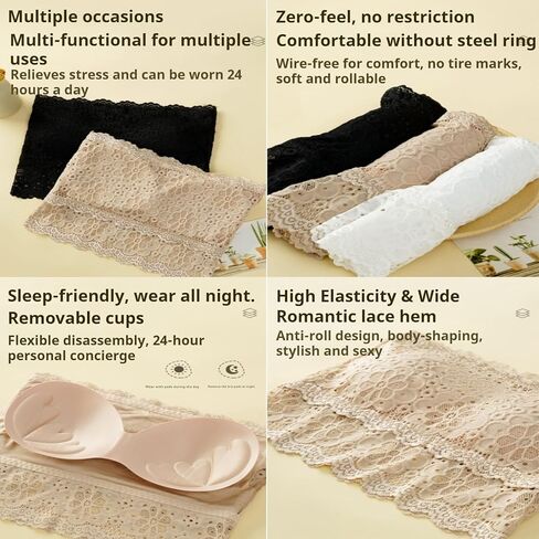 3 قطع المرأة الدانتيل العصابة الصدرية الأزهار الدانتيل صديرية دائرية العصابة حمالة حمالات الصدر سلس بسط الصدر التفاف لصالح اليومية in Kuwait