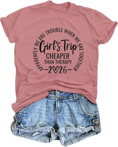 QYZ-Top Girls Trip Cheapers Than Therapy 2024 Sweatshirt Girls Vacation Sweater Travel Shirts Women Crewneck Pullover Tops in Kuwait