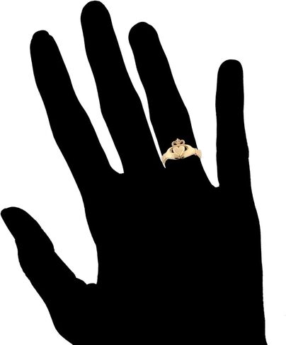 10k Real Gold Irish Claddagh Friendship and Love Crown with Cross Ring in Saudi Arabia