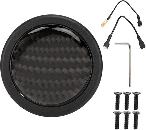 Ejoyous Steering Wheel Horn Button, Carbon Fiber Horn Push Button Kit for 6 Bolts for Steering Wheel Auto Car Modified Parts in Saudi Arabia