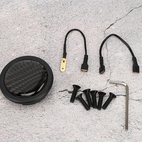 Ejoyous Steering Wheel Horn Button, Carbon Fiber Horn Push Button Kit for 6 Bolts for Steering Wheel Auto Car Modified Parts in Saudi Arabia